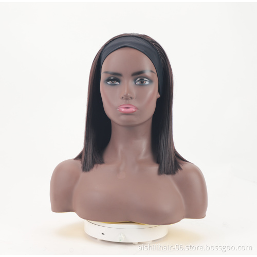 wholesale headband wigs black bobo straight hair headband wig for black women